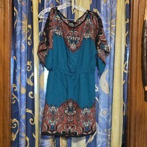 Angie Blue Floral Dress Size Large